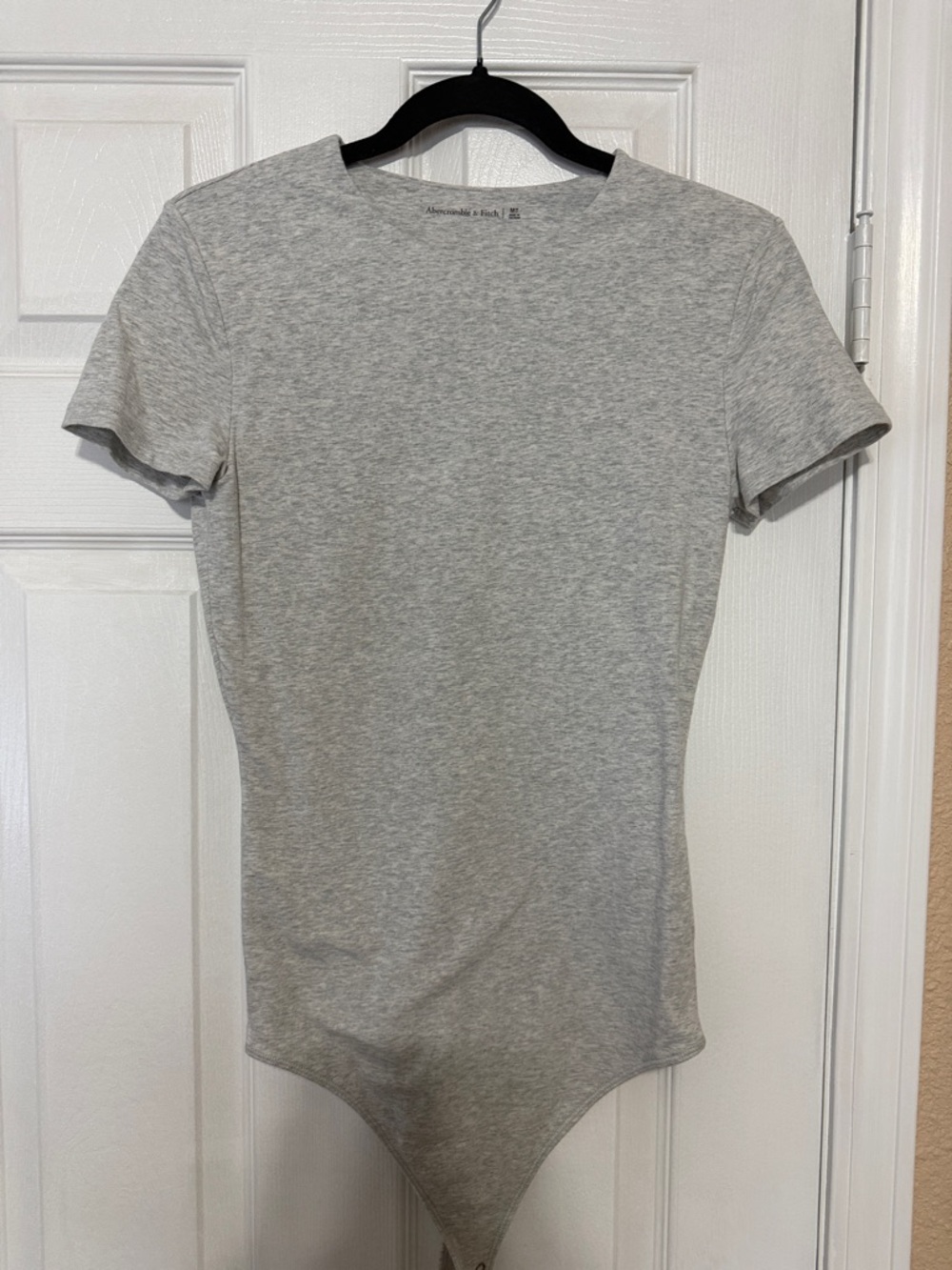 Abercrombie & Fitch Light Gray Short Sleeve Bodysuit
